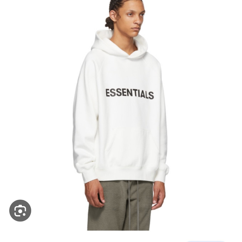 Essentials white hoodie